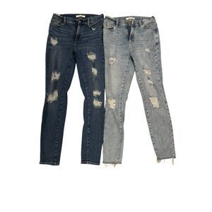 Dark and light wash Pacsun distressed skinny jeans bundle